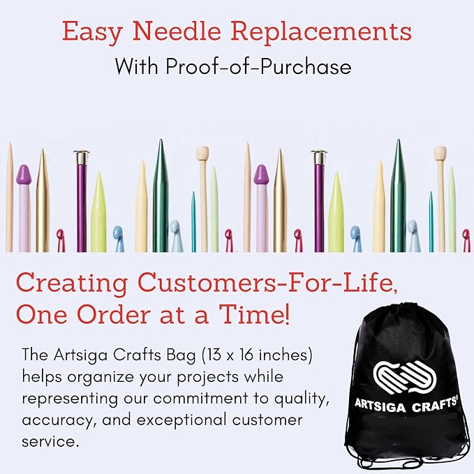 ChiaoGoo Twist Red Lace 5-inch Complete 7500-C Interchangeable Set | US 2, 3, 4, 5, 6, 7, 8, 9, 10, 10.5, 11, 13, 15, Circular Knitting Needles, Stainless Steel, 6 Cables, Project Bag