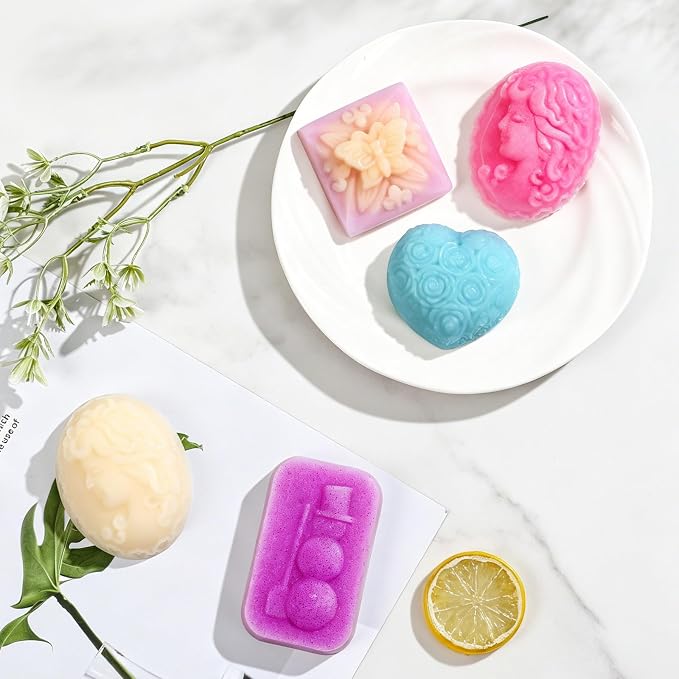 SJ 3D Silicone Craft Mold Set, 2-Pack 4-Cavity Soap & Craft Molds | For Crafts, Soap Making, Resin, Wax Melts & Chocolate, Food Grade Silicone, Easy Release, Reusable