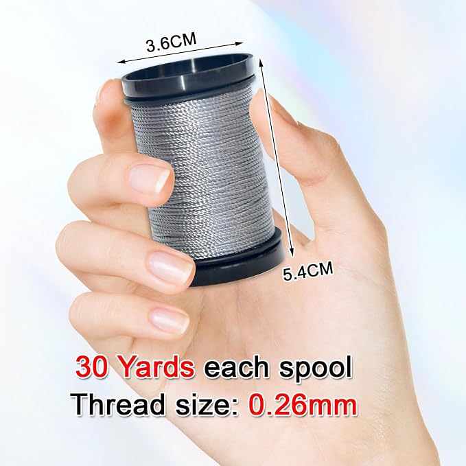 30 Yards Heavy Duty Extra Strong Upholstery Nylon Sewing Thread for Machine, Home, Hand, Craft, and Denim Leather，Color：Dark Grey