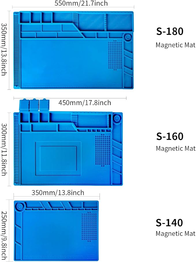 Kaisi S180 Large Silicone Soldering Mat Magnetic Repair Work Mat