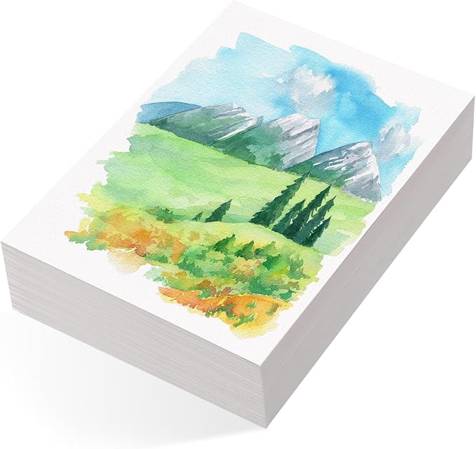 80 Sheets Watercolor Paper Bulk, 110 lb/230 GSM Cold Press Paper White Water Color Paper for Kids Child Students Adults Artists Drawing Wedding Gift Cards(4 x 6 Inch)