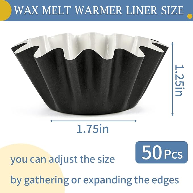 PEASUG 50 Pcs Wax Melt Liners Leakproof Reusable Universal for Warmers