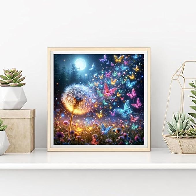 Diamond Art Kits for Adults,Light Colorful Butterfly Diamond Painting