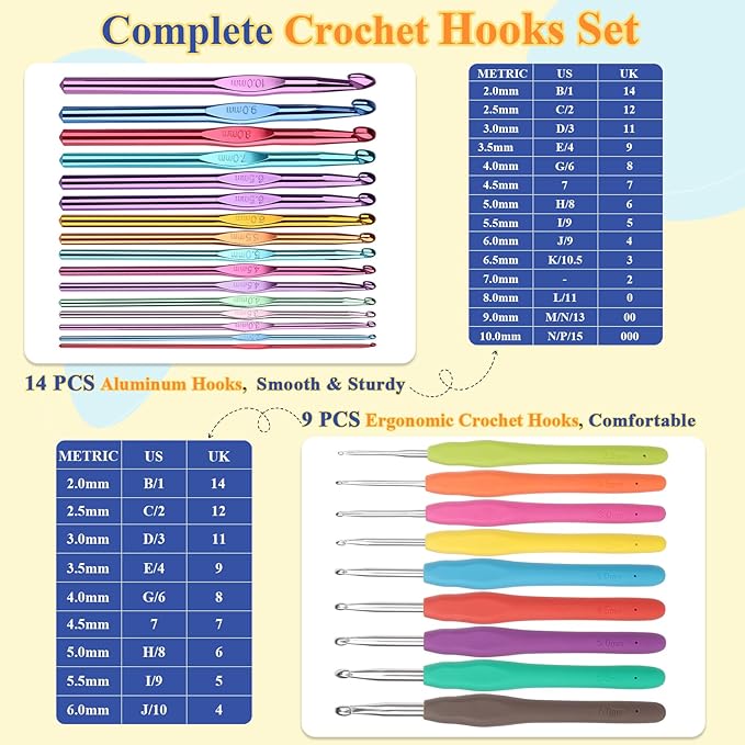 Aeelike Crochet Kit for Beginners Adults, Complete Yarn Kit, Navy | 87 PCS Crochet Kits for Beginners All-inclusive Crochet Set with Yarns Hooks Step-By-Step Instruction Storage Bag, Ideal Gift