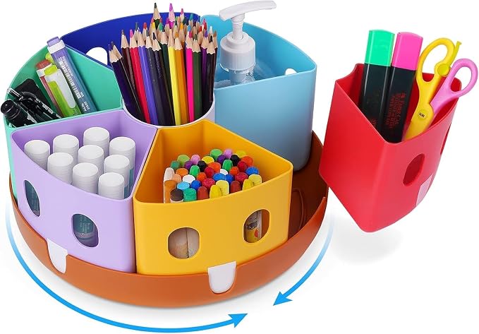 GAMENOTE Rotating Art Supply Organizer, Lazy Susan Caddy, Large
