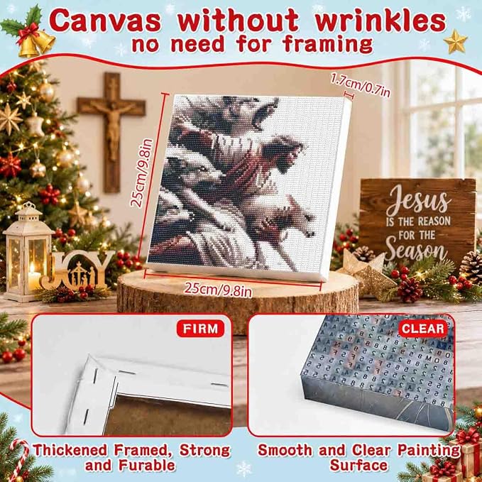 Jesus Diamond Art Kits for Adults with Frame,Christianity Diamond Painting
