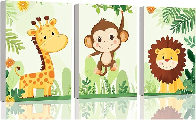 3 Piece Paint by Numbers Kit for Kids Easy Kid Paint by Number Kits Ages 8-12 Animal DIY Painting Kits for Kids Age 4-8 Beginner Paint by Number Canvas with Frame Children Color by Numbers Kit 8x12 In