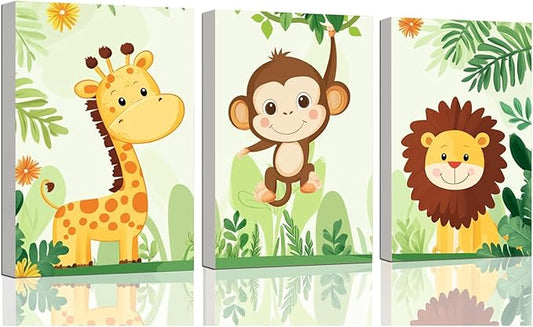 3 Piece Paint by Numbers Kit for Kids Easy Kid Paint by Number Kits Ages 8-12 Animal DIY Painting Kits for Kids Age 4-8 Beginner Paint by Number Canvas with Frame Children Color by Numbers Kit 8x12 In