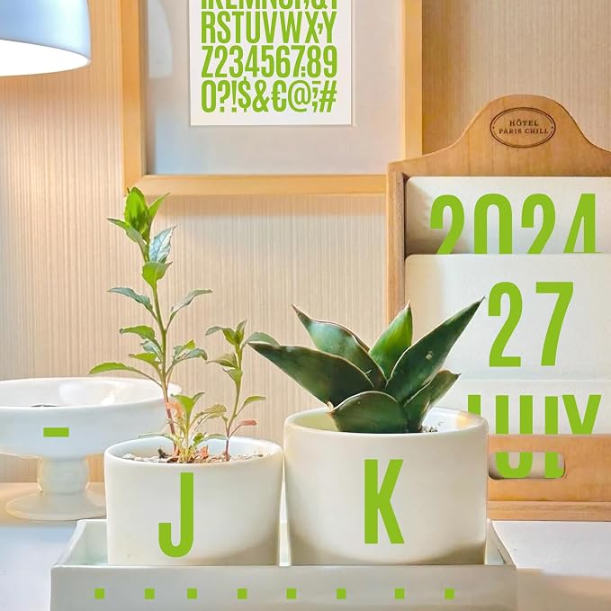 Letter Stickers 30 Sheets 1500 PCS Large Alphabet Sticker 2 Inch Vinyl Self Adhesive Stick on Stickers for Water Bottles Cup Mailbox Number Address Crafts Scrapbook Bulletin Board Decor (Light Green)