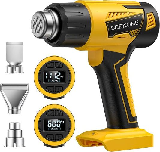 SEEKONE Cordless Heat Gun with LCD 122℉-1112℉ for Crafting, Vinyl Wrap
