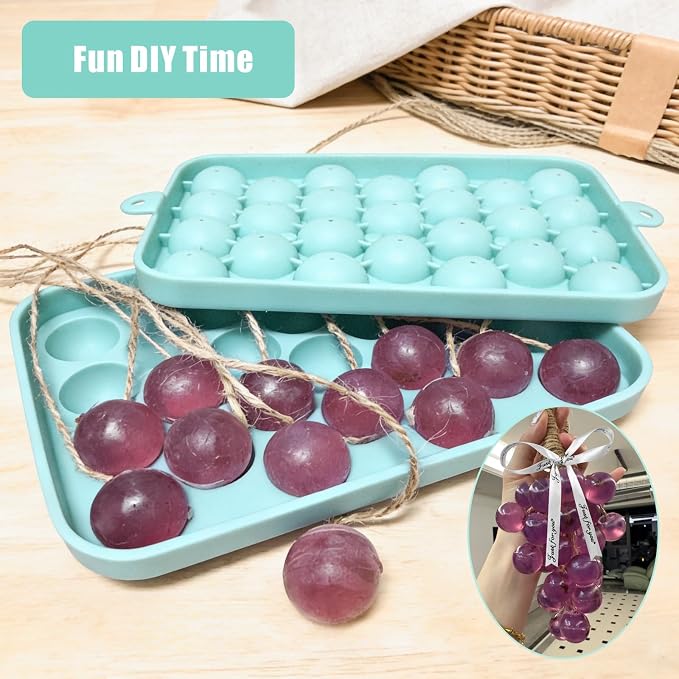 DIY Soap Making Kit, 2 Pack Grape Soaps Silicone Molds with Jute Rope