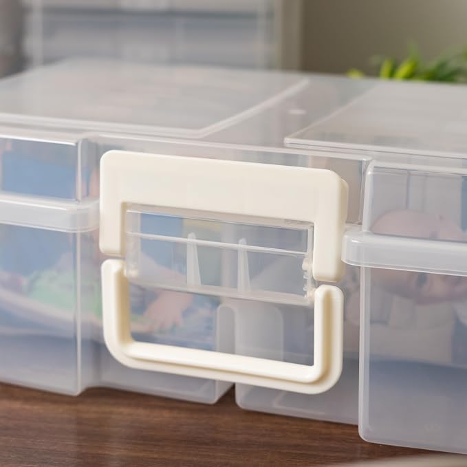 IRIS USA Photo Storage Box |Made in USA| 12 Cases - (2-Pack) - Clear