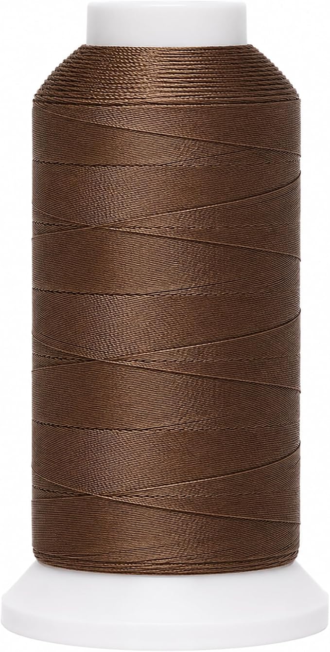 Mandala Crafts Coyote Brown Tex 90 Upholstery Polyester Heavy Duty Thread | 1500 Yds T90 UV Resistant Strong Thread for Leather Sewing, Marine, Drapery, Jeans, Hair Weaving & Extension, Outdoor