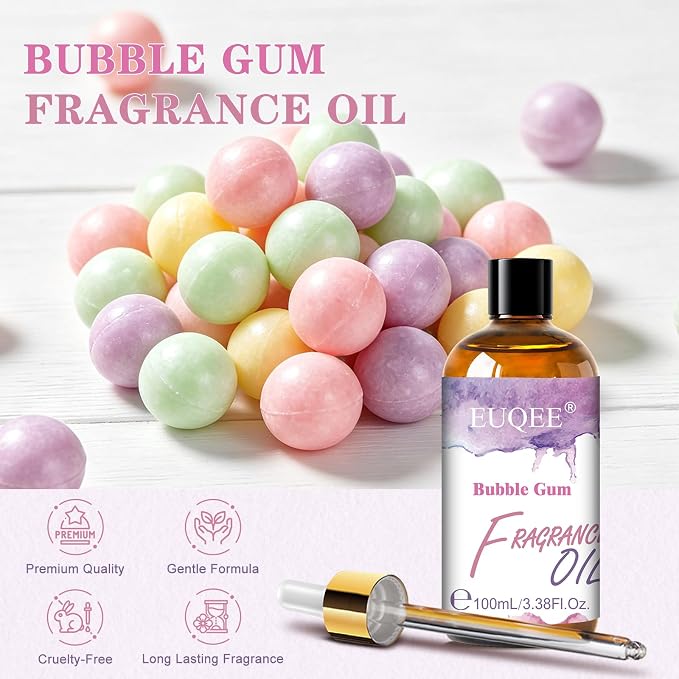 EUQEE Bubble Gum Fragrance Oil 100ML/3.38 Fl Oz Sweet Scent for Diffuser