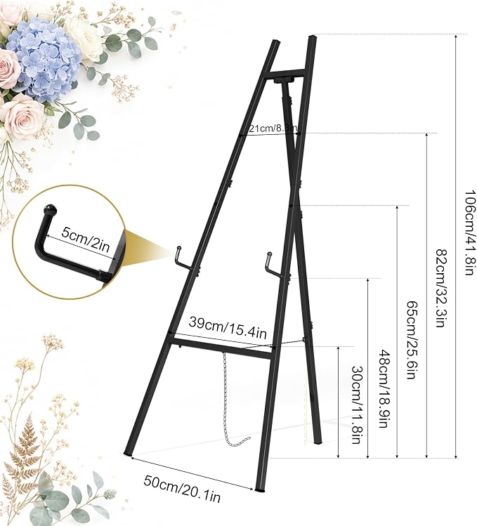 Ndsox Black Easel Stand for Sign, 4-Tier Adjustable Easel Display Stand