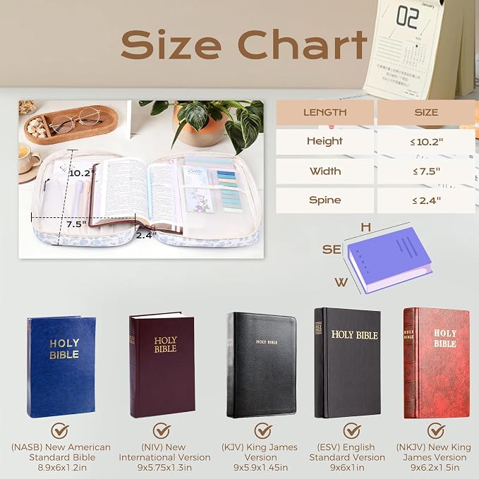 XKDOUS Bible Cover Case for Women Bible Bag Journaling Kit w/Study Supplies