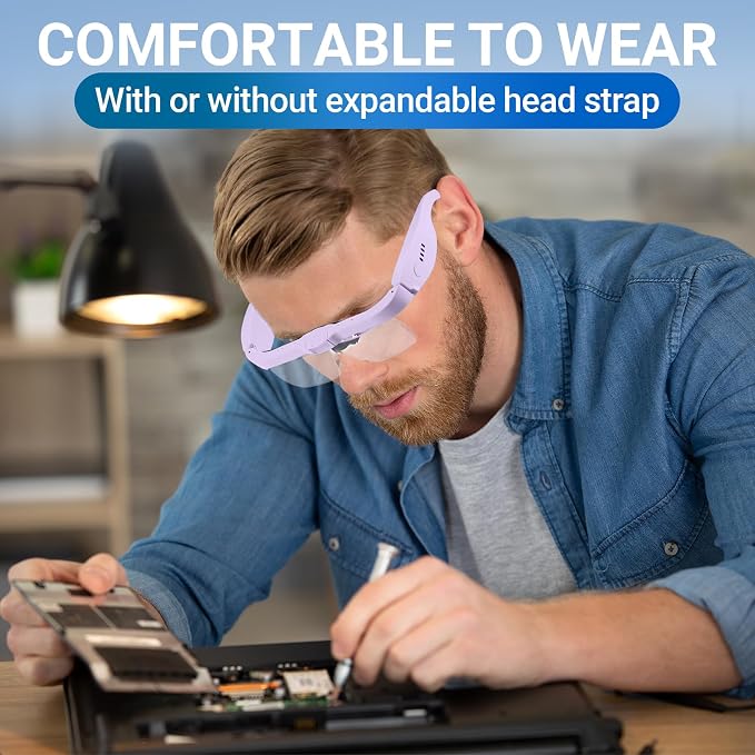 YOCTOSUN Magnifying Glasses with Light, 0.75X-4.0X Headband Magnifier