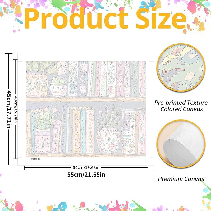 mrpwnle Paint by Numbers Kit for Adults Book Paint by Numbers 20X16 inch | Book Paint by Numbers Kit for Adults Beginner DIY Acrylic Oil Easy Painting by Numbers for Home Wall Decor (Without Frame)