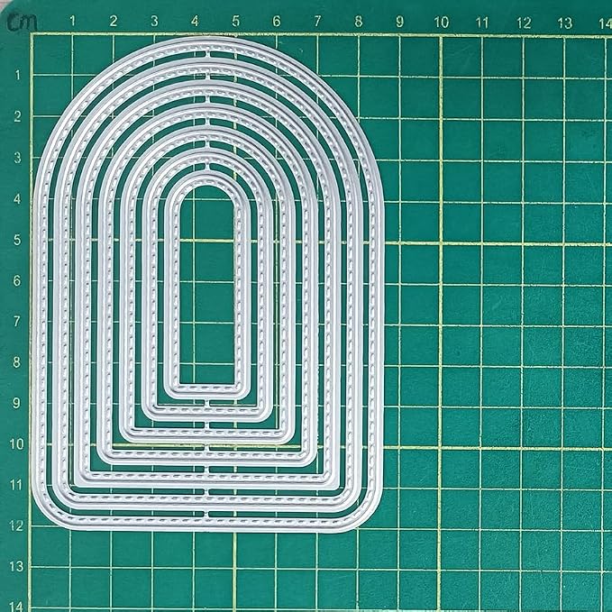 Silver Overlap Arched Border Metal Cutting Dies for Card Making Kit Embossing Paper Die Cuts Scrapbook Machine Stencils Storage Pockets Supplies, Scrapbooking and Stamping