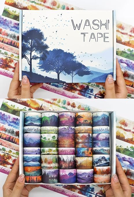 Ieebee 32 Rolls Four Seasons Washi Tape Set for Journaling & Scrapbooking