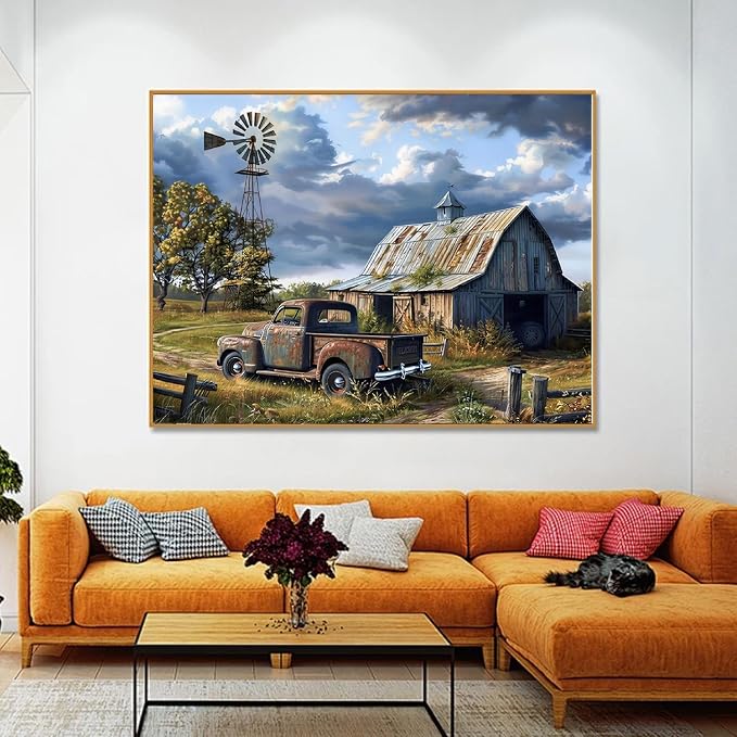 Rural Scenery Paint by Numbers Kit for Adults,Color By Numbers for Adults | Decor Painting by Number On Canvas, Paint Number Artist Funny Without Frame DIY, Home Wall Decor, 12x16in