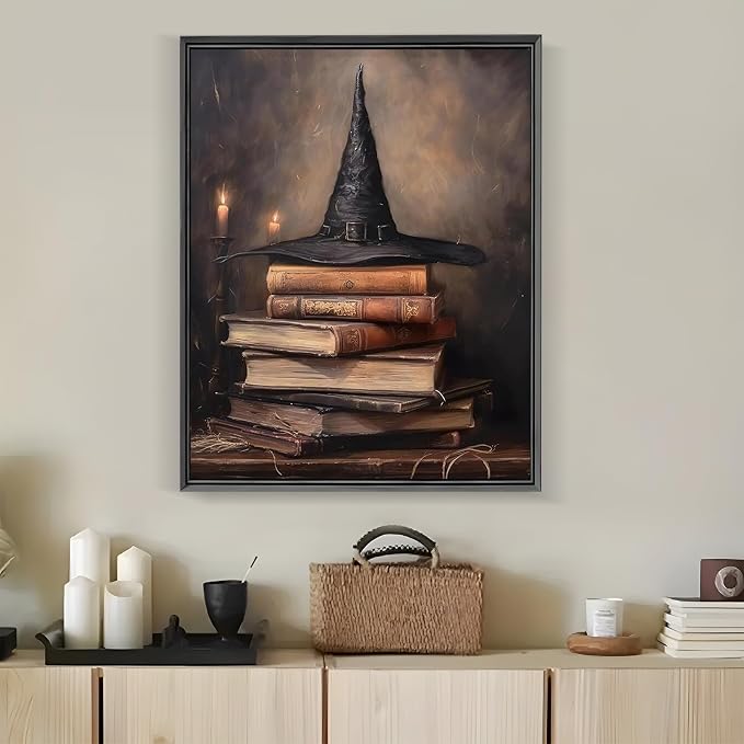 LKHMVCA Halloween Hat Book Paint by Number Kits for Adults, DIY Paint by Numbers Kits for Adults Beginners Without Frame, Acrylic Paint Canvas Painting Kits Art for Home Decor 16x20 Inch