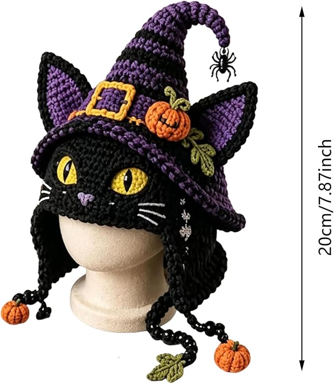 Halloween Hat DIY Crochet Kit, Fantasy Hood Hat DIY Crochet Kit, Ghost