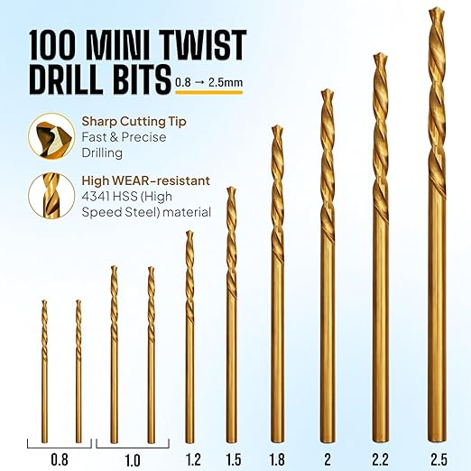 Jewelry Hand Drill Pin Vise, Micro Drill Bits Set for Resin & Crafts, Blue