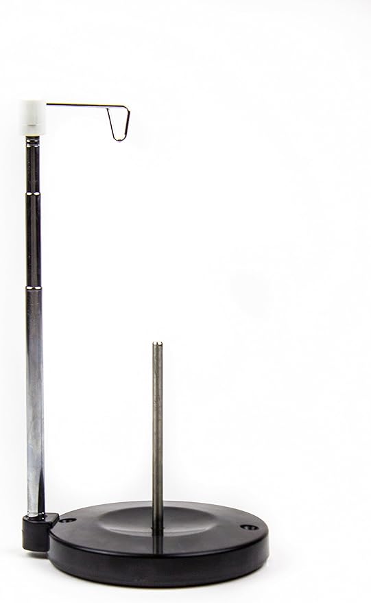 Adjustable Single Thread Spool Holder – Stand alone Embroidery, Sewing or Quilting Thread Holder or Stand – Ensures Smoother Feed = Heavy Plastic Base