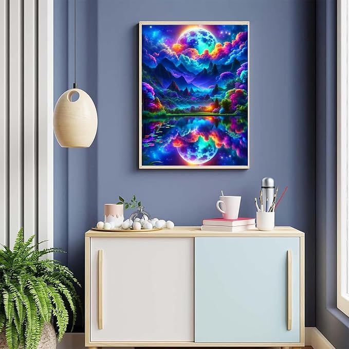 ijbnhd Moon Diamond Art Kit for Adults Diamond Painting Kit 12x16inch