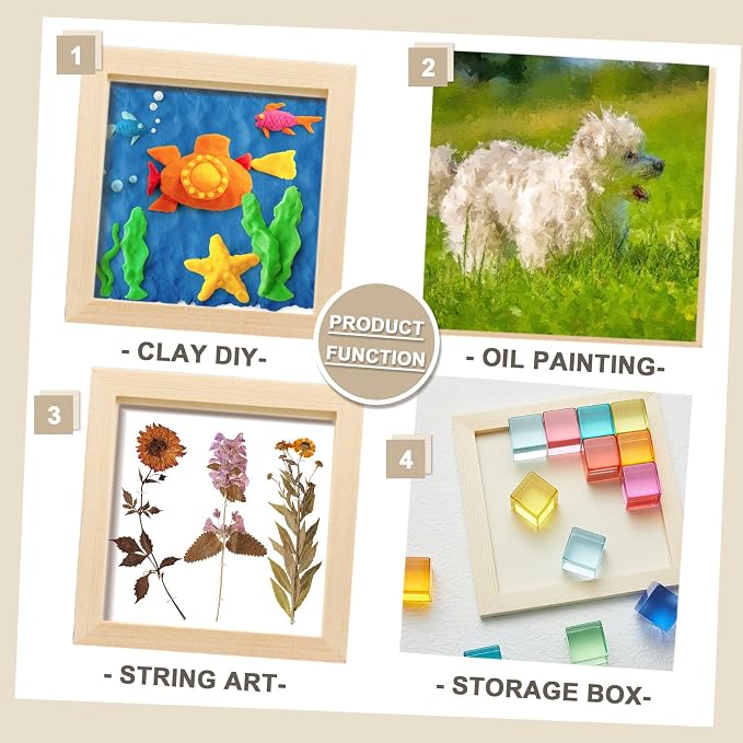Kathfly 24 Pcs 6 x 6 Inch Wood Panels for Painting,Unfinished Boards