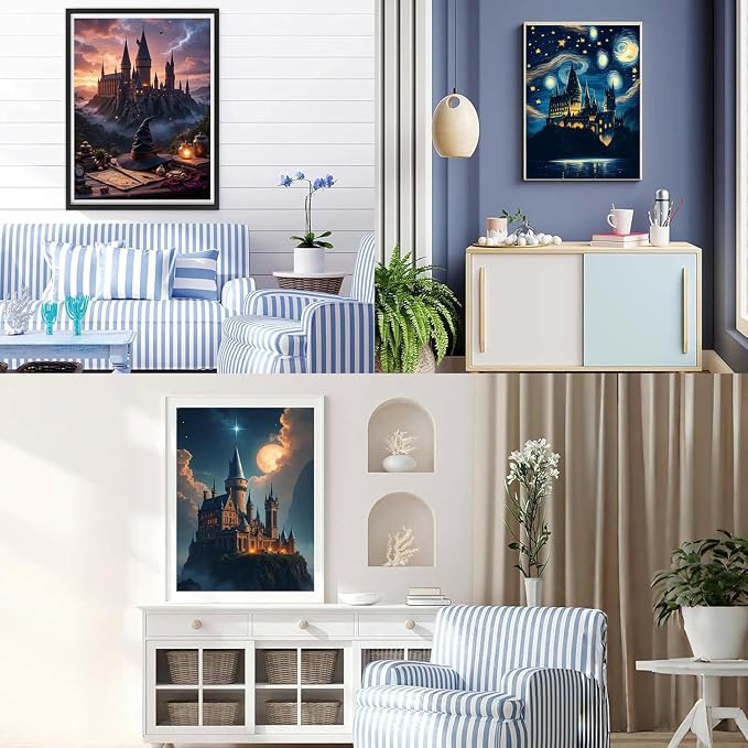 EIBEILI Magic Diamond Art Kits for Adults,Diamond Painting for Wall Decor