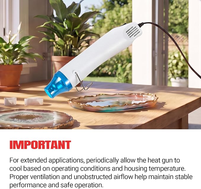 Bubble Removing Tool for Epoxy Resin and Acrylic Art, DIY Glitter Tumblers, Specially-Designed Heat Gun for Making Acrylic Resin Travel Mugs Tumblers to Remove Air Bubbles (White)