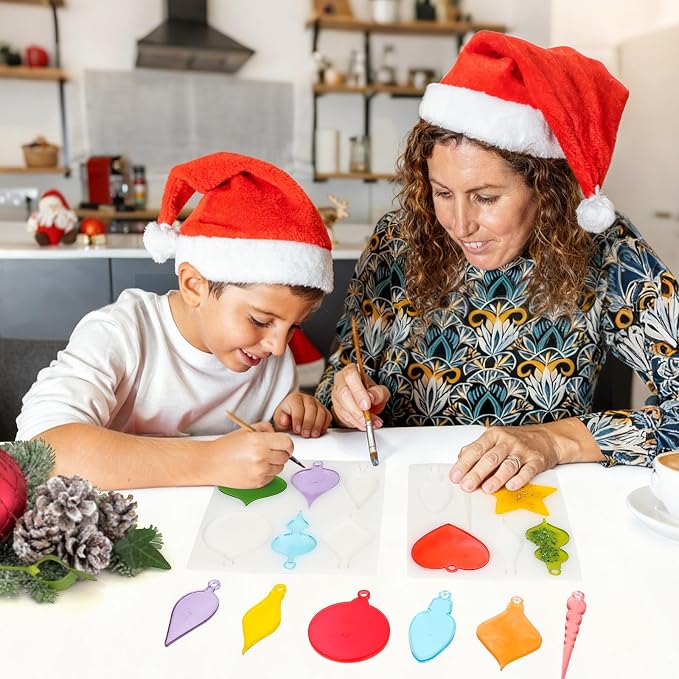 2 Pcs Christmas Pendant Silicone Molds, Christmas Epoxy Resin Molds, Xmas Ornament Resin Mold for DIY Art Craft, Jewelry Accessories, Xmas Pendant Decorations