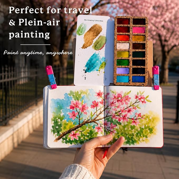 Viviva Travel Watercolor Paint Set - Spring Pan Set