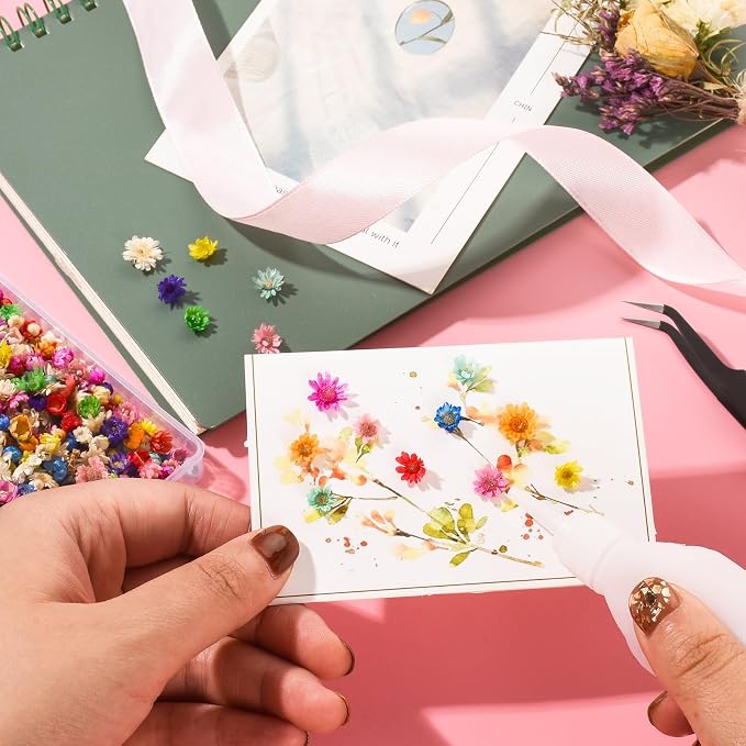 420Pcs Dried Flower for Crafts, Mini Dried Flowers for Resin, Tiny Natural Real Dried Pressed Flowers Bulk for DIY Jewelry Earrings Epoxy Molds, Candles Soap Making