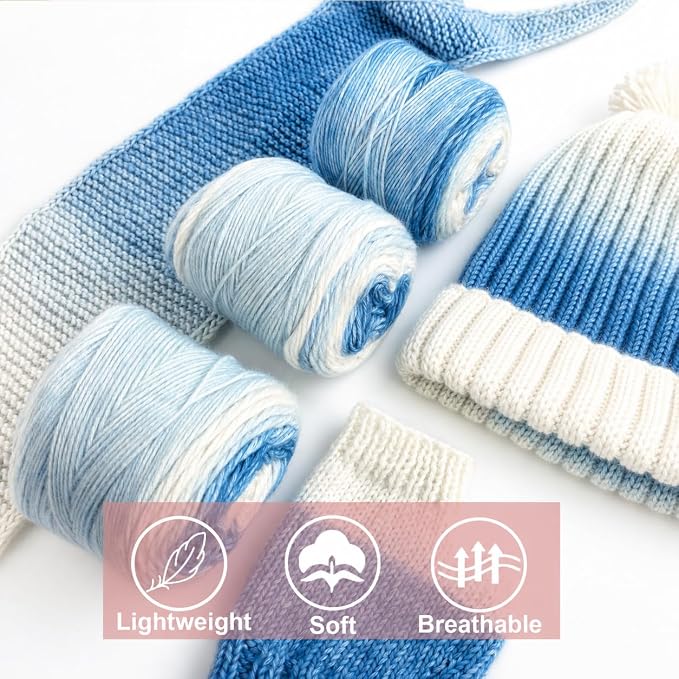 Knitting Kit for Beginners, Complete Starter Kit for Scarf, Hat, Gloves | Kitcroet Knitting Kit Video Tutorials & Written Guide; 2 Types of Needles & Knitting Accessories; 25% Extra Yarn Included