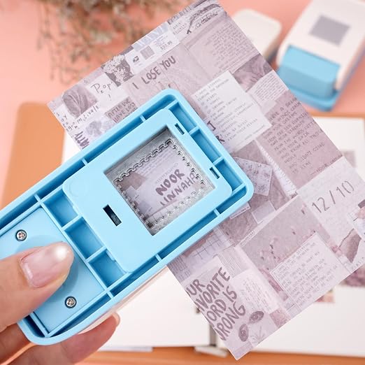 3 Pcs Stamp Punch, 1x0.8inch Medium Stamps Shaped Punch, 1 Inch Square Stamps Hole Puncher, 0.6x0.5 Inch Mini Rectangle Stamp Cutter, Lever Craft Paper Punches for Crafting Diy Scrapbooking Journaling