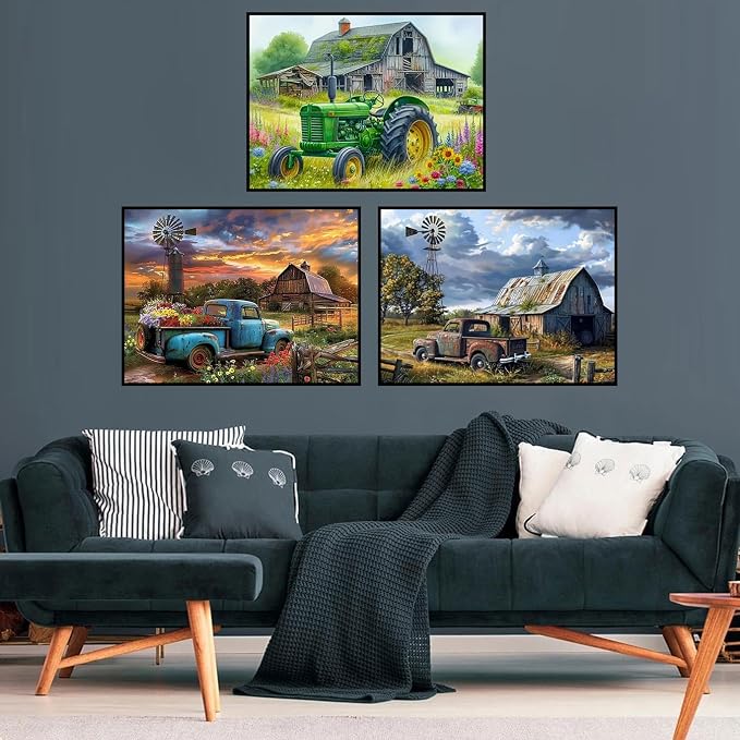 3 Pack Diamond Art Kits for Adults, Country Scene Diamond Painting Kits