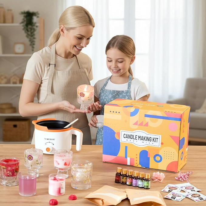 2-in-1 Soy & Jelly Wax DIY Candle Making Kit for Beginners & Adults