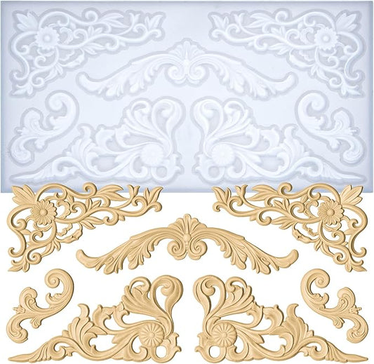Art Molds Rococo Embellishment for Polyclay Air Dry Clay Plaster | Versatile Use for Fondant Cake Decorating, Epoxy Resin, Polymer Clay Crafts
