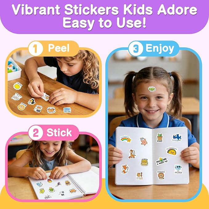 300pcs Teacher Stickers for Kids Classroom Must Haves | Teacher Supplies with Unique Designs - Perfect for Classroom Rewards & Home Encouragement