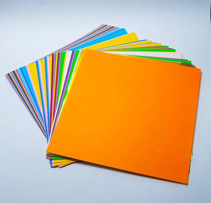 [Taro's Origami Studio] Standard 6 Inch One Sided 20 Colors 300 Sheets Square Easy Fold Premium Japanese Paper for Beginner (Gold and Silver Included) Made in Japan