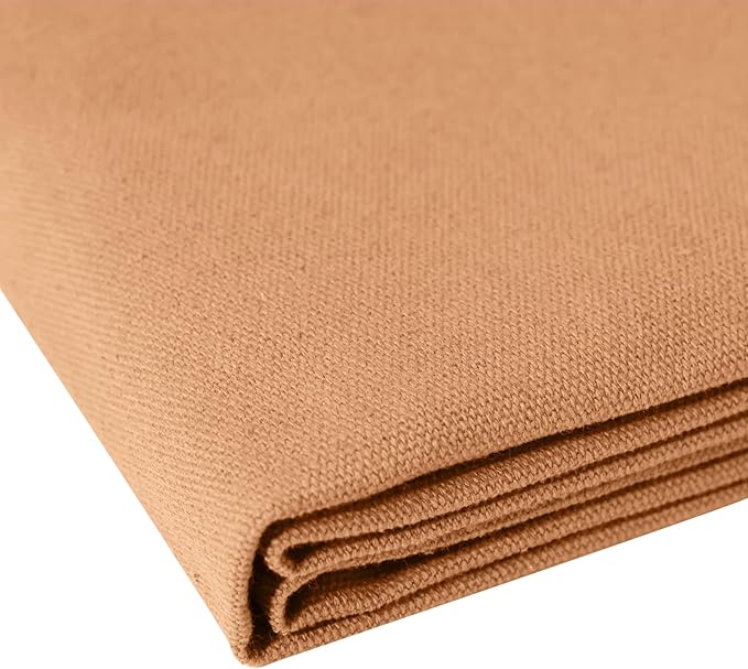 10oz Heavy Duty Cotton Canvas Fabric 60" x 80", Thick Cotton Duck Cloth for Painting, Sewing, Crafts, Tote Bags, Embroidery, Home Decor, Drop Cloth (Tan)