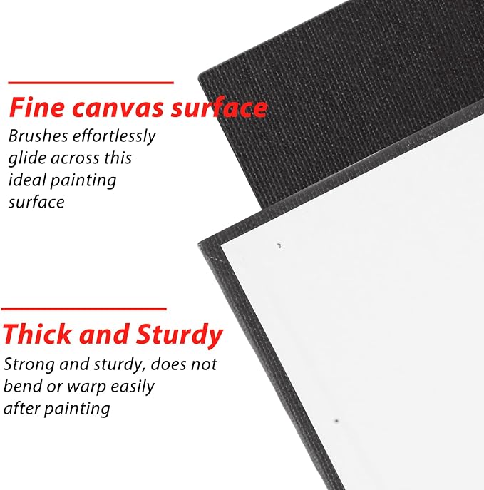 36PCS 5x7 Inch Black Canvas Panels, Small Canvas Boards for Painting, Cotton Canvas Panels for Oil Acrylic Watercolor Paint