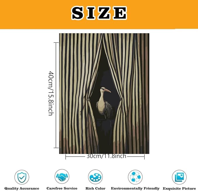 Vintage Bird Paint by Numbers Kit for Adults Framed Canvas, Frameworkless