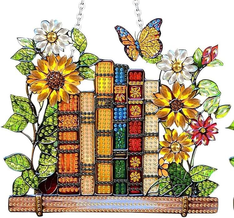 ARPADAMO Books Diamond Art Kits for Adults, Acrylic Hanging Suncatcher