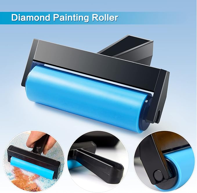 Diamond Painting Accessories,Diamond Painting Tools with Cute Blue Roller and Diamond Embroidery Box for DIY Diamond Painting Art