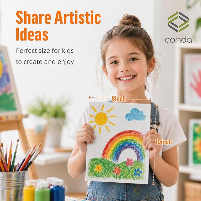 Canvases for Painting 8 x 10 inch, 40 Pack Value Bulk Blank White Canvas Boards, Primed, 100% Cotton, Acid Free Artist Canvas Panels for Painting Acrylics Watercolor & Oil