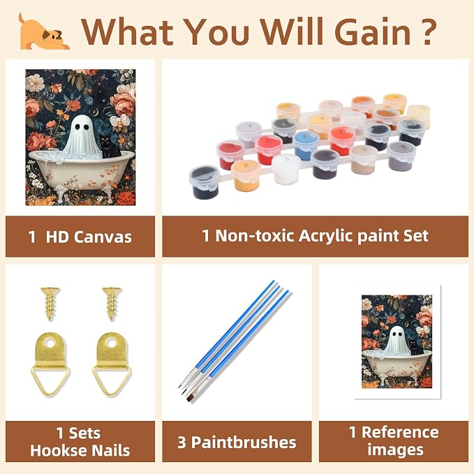 Reivworl Ghost Paint by Numbers Kit for Adults Beginner 16×20 inch